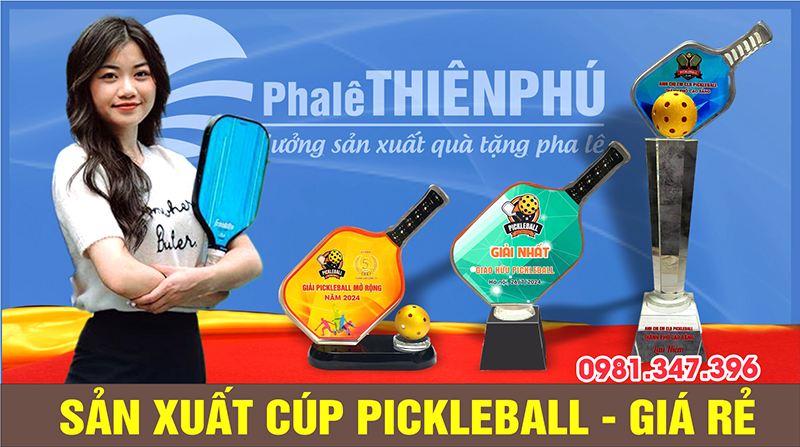 Cúp pha lê giải đấu pickleball 