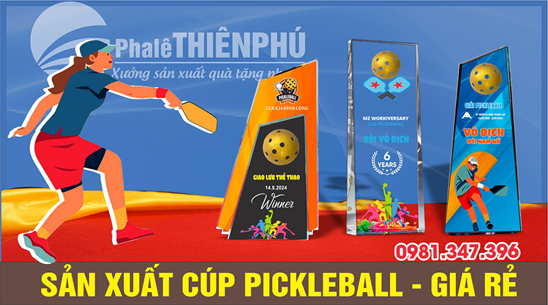 Cúp gắn bóng pickleball mini