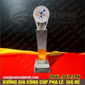 Cúp pha lê hình trụ vát